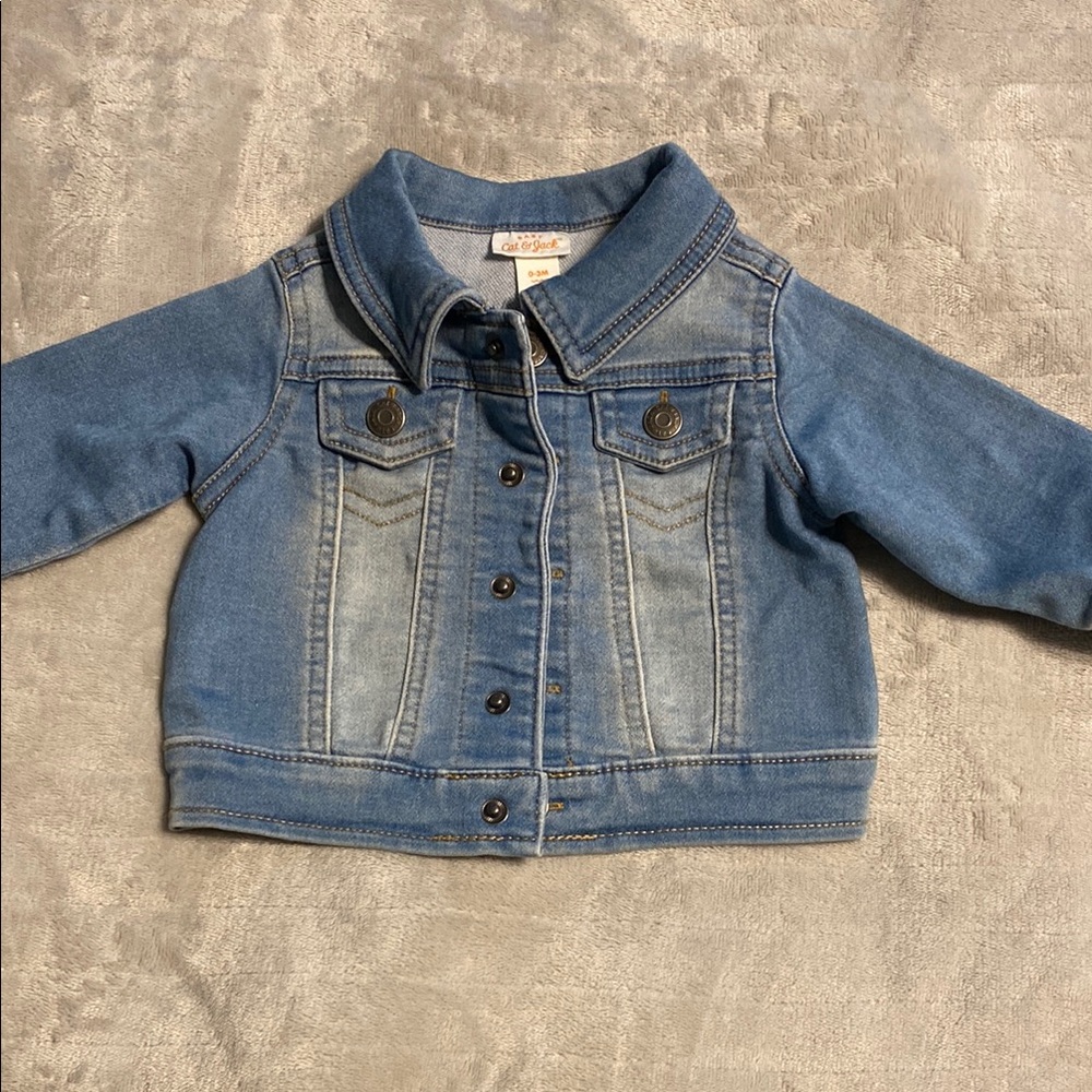 Cat & Jack Blue Jean Jacket Cropped Design